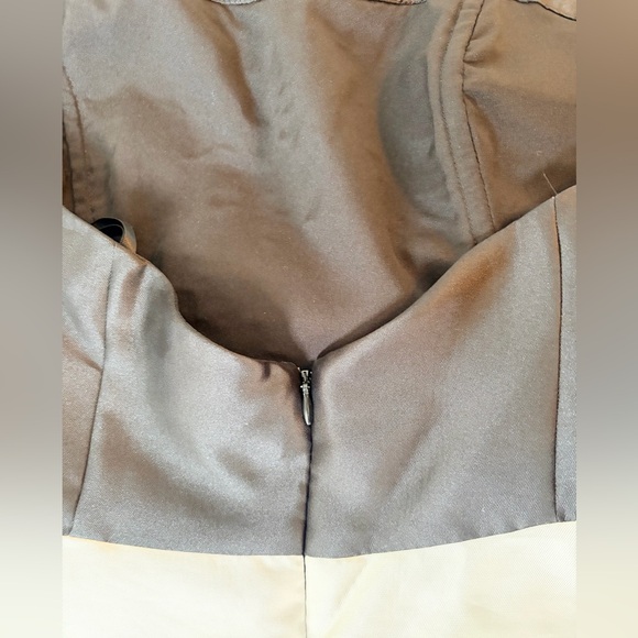 Anthropologie Hutch Strapless Satin Colorblock Gown in Black White - Picture 15 of 15